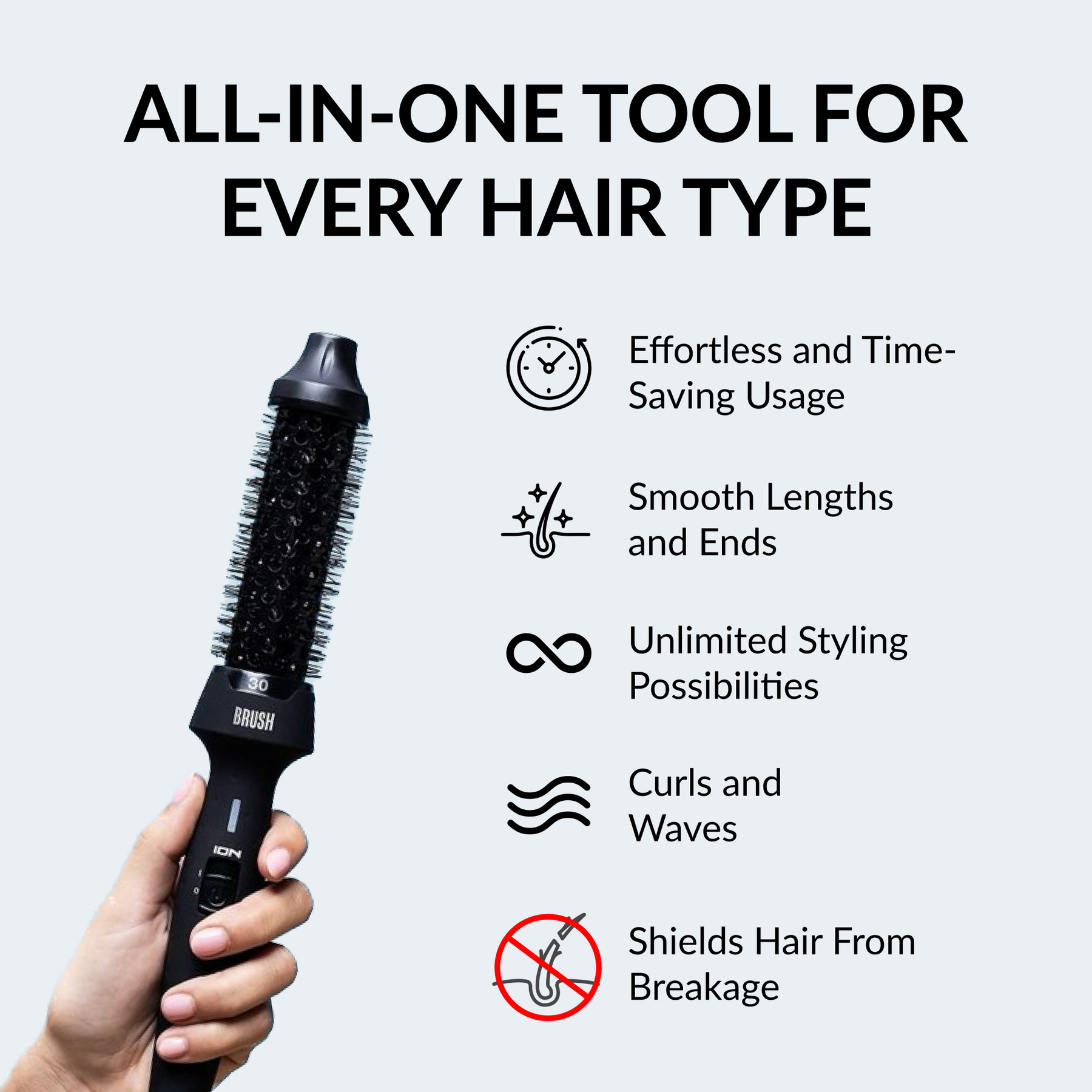 B.R.U.S.H. 30/40 Hot Styling Brush + SuperAger 4D Mascara
