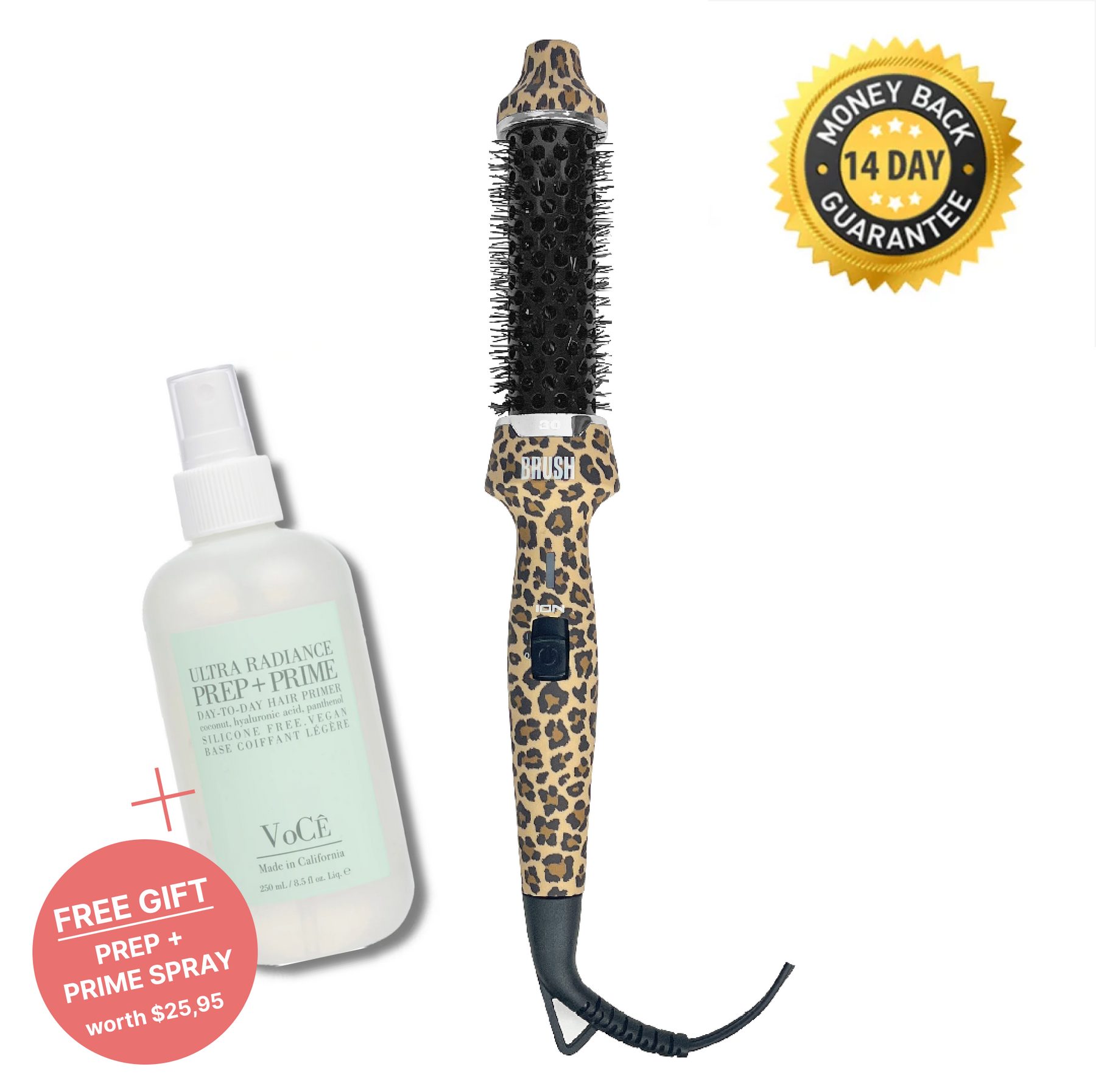 B.R.U.S.H. 30/40 Hot Styling Brush + Free Prep and Prime Spray