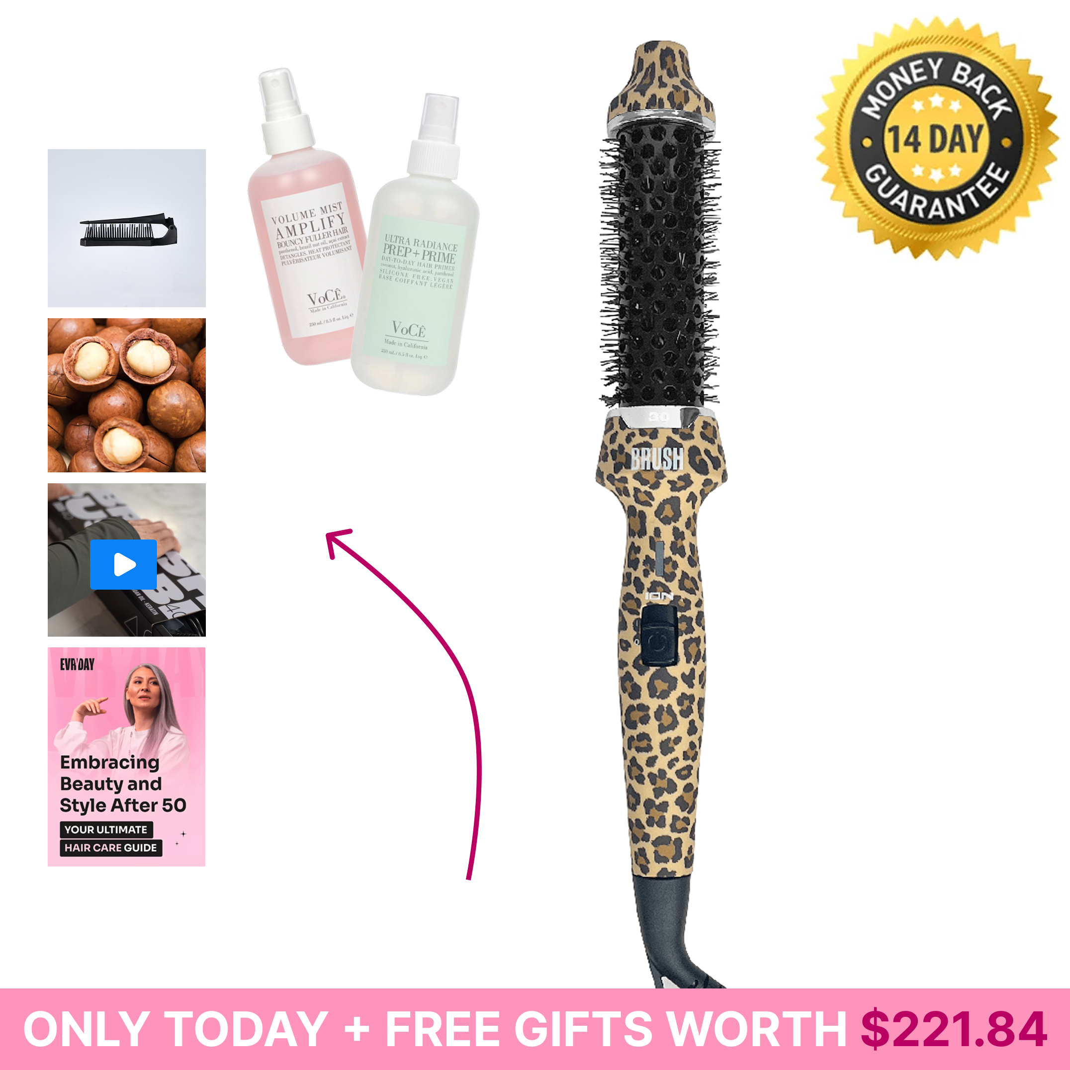 B.R.U.S.H. 30/40 Hot Styling Brush + FREE Gifts