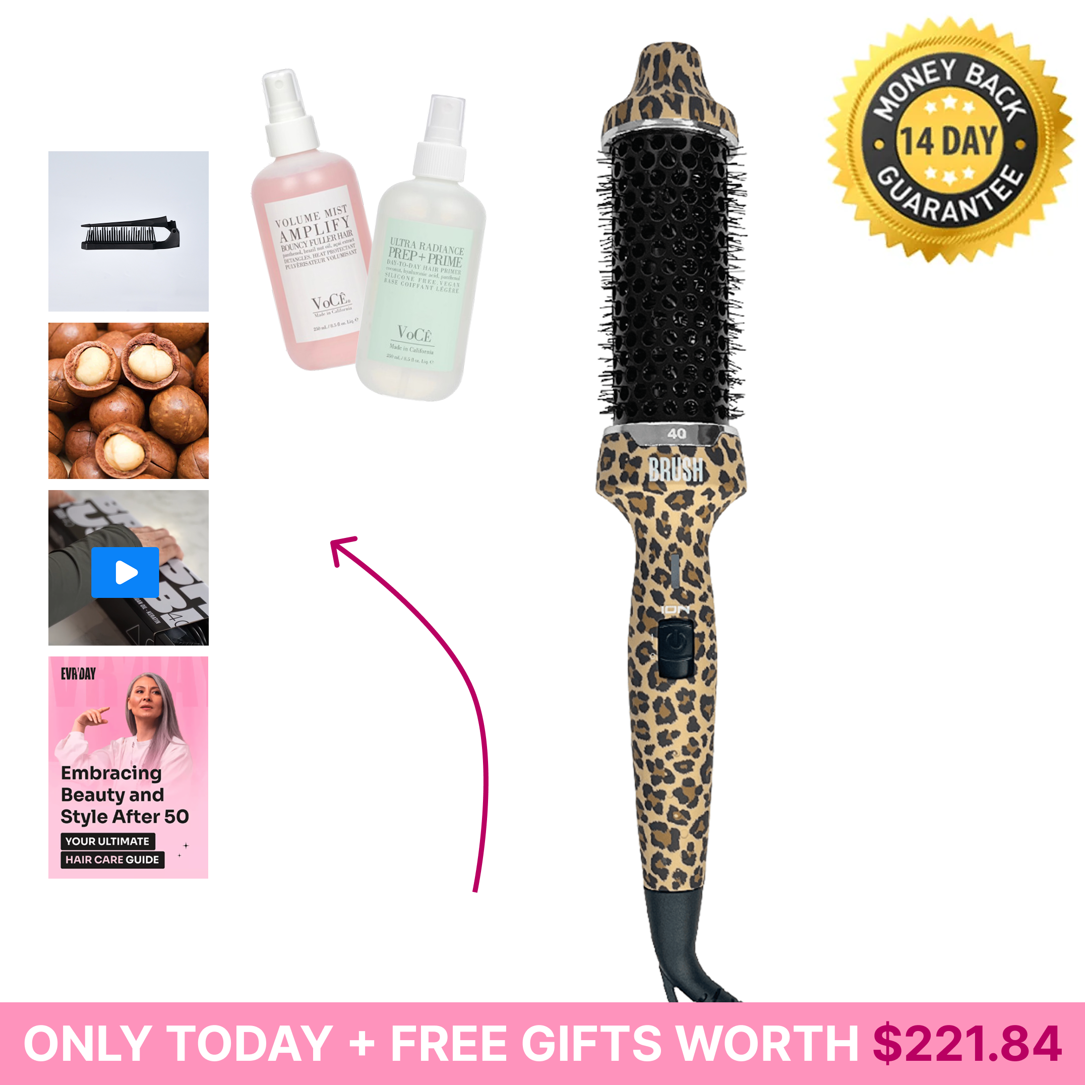B.R.U.S.H. 30/40 Hot Styling Brush + FREE Gifts