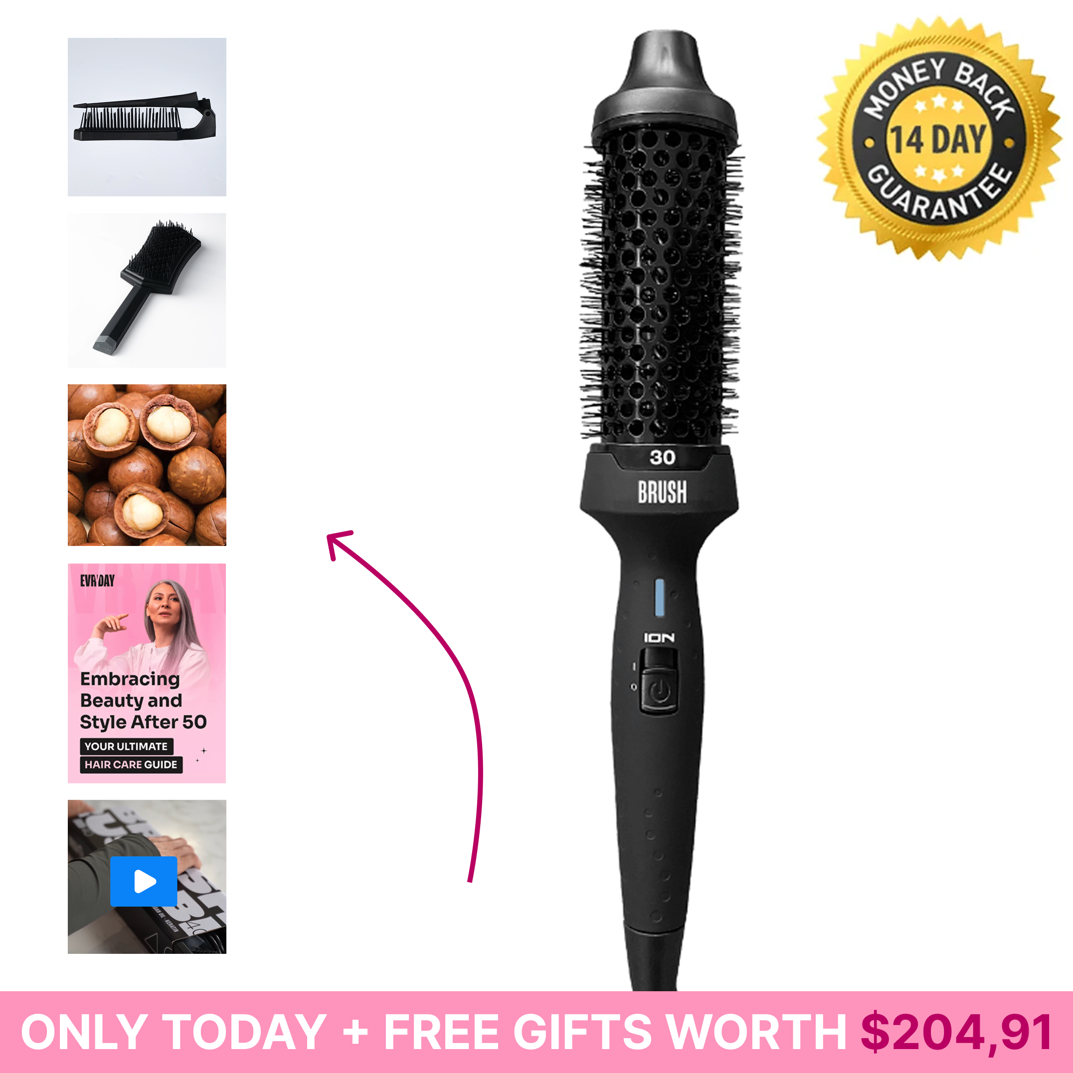 B.R.U.S.H. 30/40 Hot Styling Brush + FREE Welcome Gifts