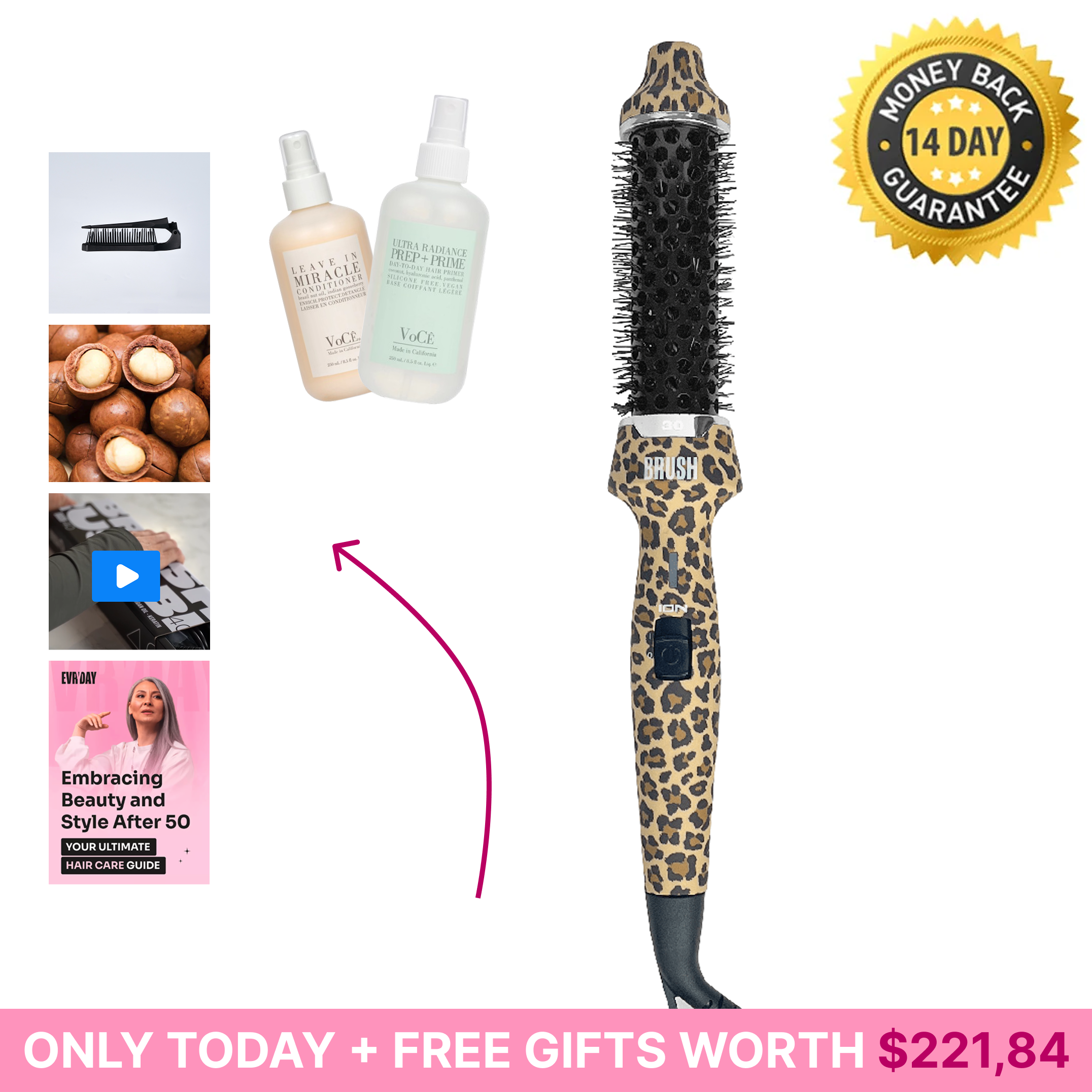 B.R.U.S.H. 30/40 Hot Styling Brush + FREE Gifts