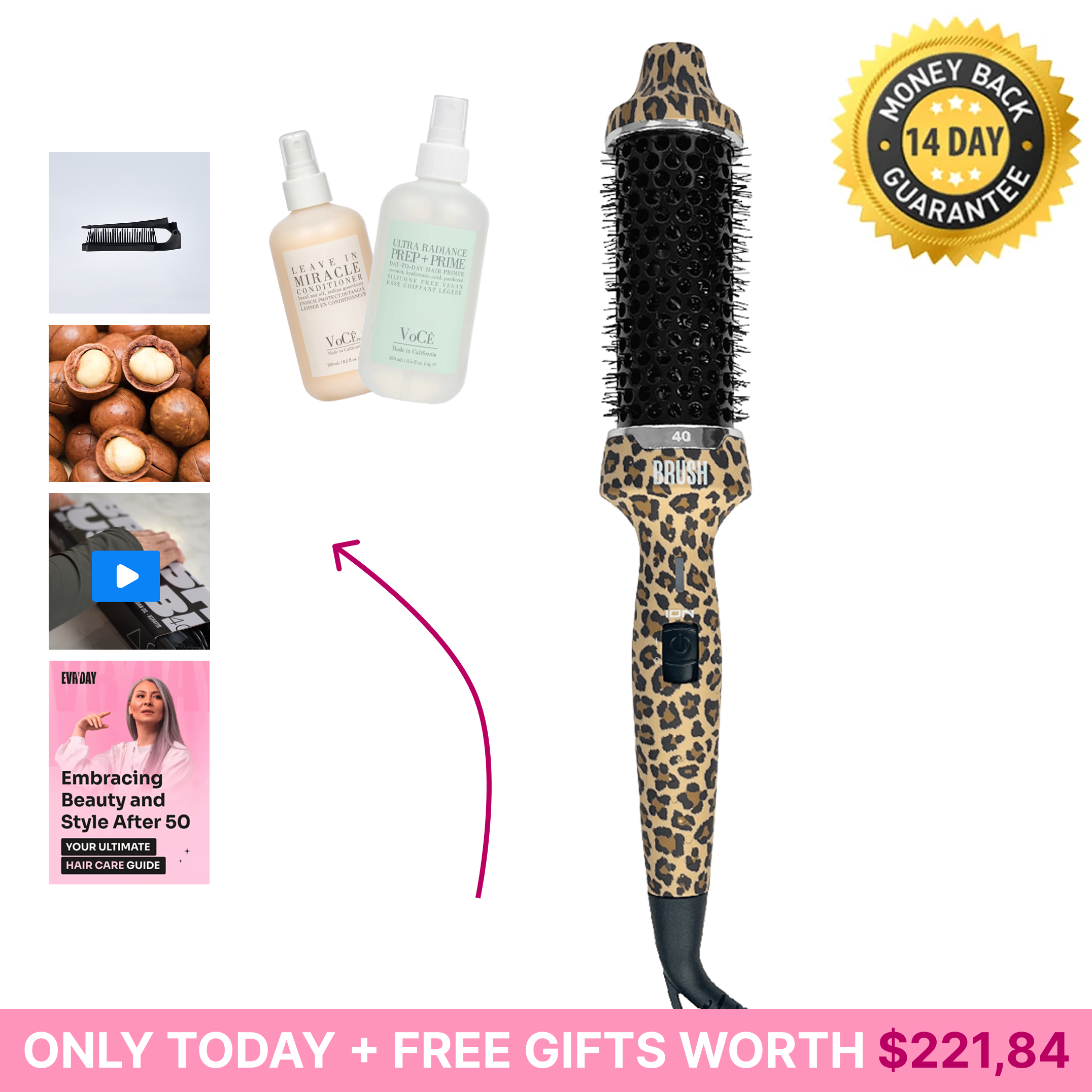 B.R.U.S.H. 30/40 Hot Styling Brush + FREE Gifts